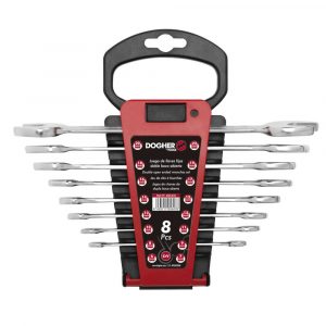 Juego de 8 Unidades Llave Doble Boca Abierta. Juegos de Herramientas Dogher Tools.