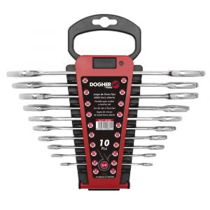 Juego de 10 Unidades Llave Doble Boca Abierta. Juegos de Herramientas Dogher Tools.