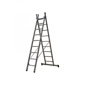 Escalera Doble Aluminio 2x9 Peldaños 4,25 Metros