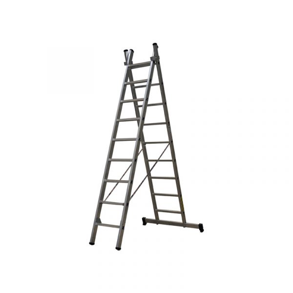 Escalera Doble Aluminio 2x9 Peldaños 4,25 Metros